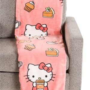 Hello Kitty Fall Treats Pumpkin Spice Pink Throw Blanket